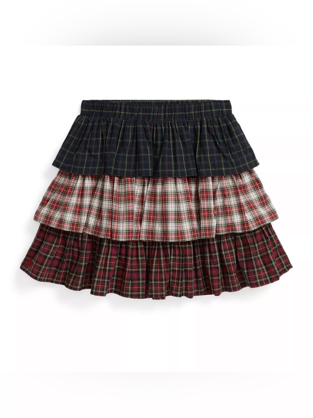 Girls XL Ralph Lauren Multi Plaid Tiered Skirt